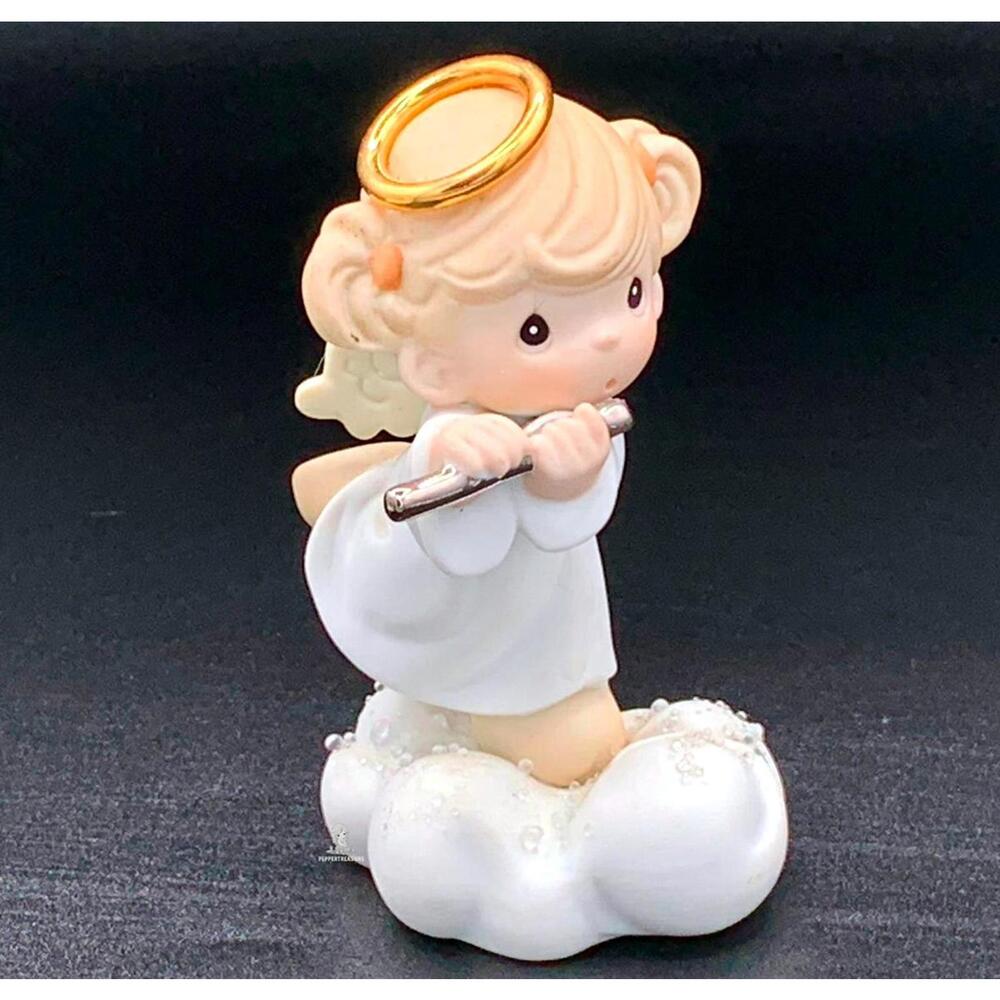Precious Moments Angel Playing Flute – Christmas Angel Figurine on Cloud